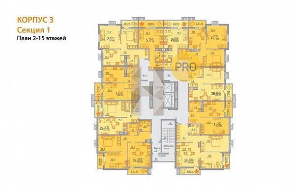 1-комн. квартира, 38.3 м², ЖК Южане (№132135)