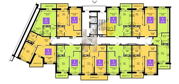 1-комн. квартира, 51.85 м², ЖК Лучший (№133466)