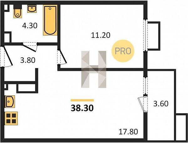 Продается 1-комн. квартира, 38.3 м², ЖК Южане, 