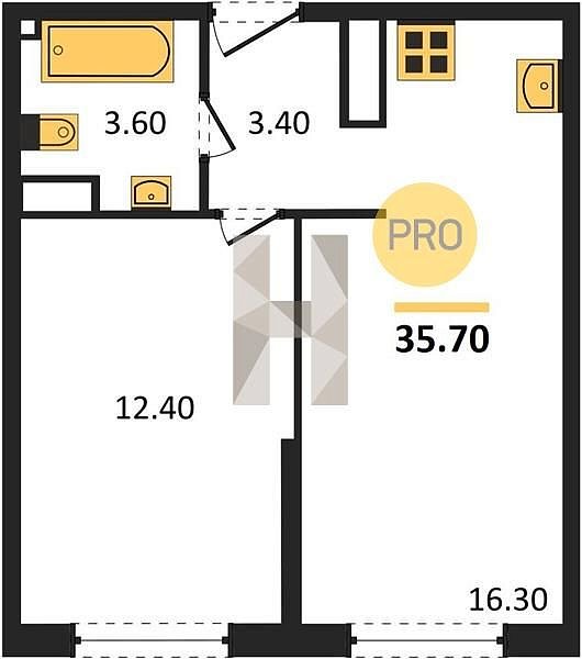 Продается 1-комн. квартира, 35.7 м², ЖК Самолет-6, 