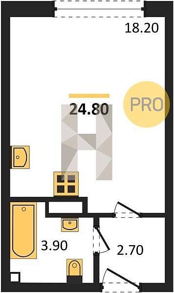 Продается Студия, 24.8 м², ЖК Самолет-6, 