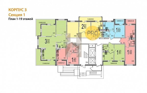 1-комн. квартира, 28.7 м², ЖК Грани (№132047)