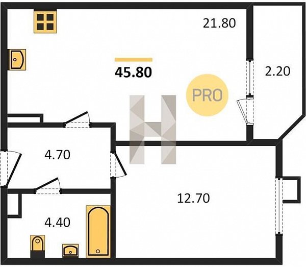 Продается 1-комн. квартира, 45.8 м², ЖК СказкаГрад, 