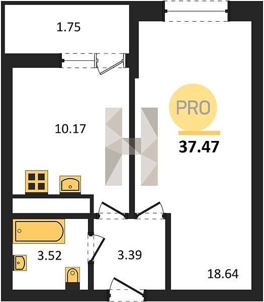 Продается 1-комн. квартира, 37.47 м², ЖК Славянка, 