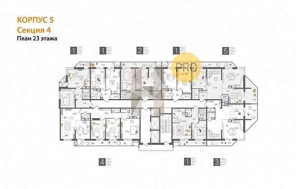 3-комн. квартира, 139.2 м², ЖК Рекорд-2 (№132880)