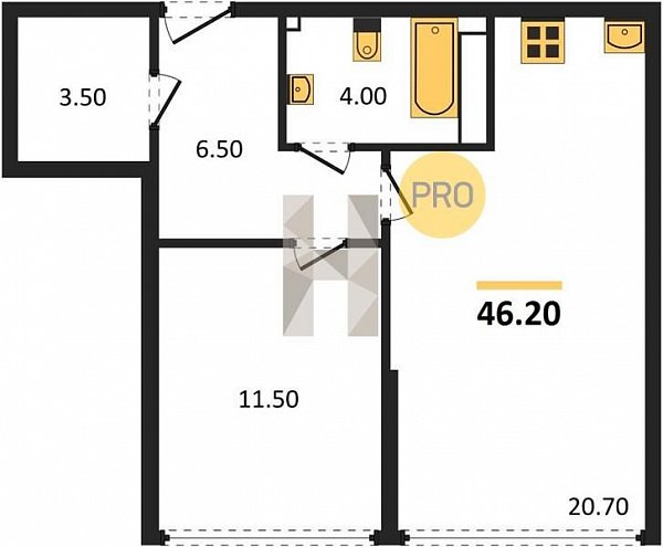 Продается 1-комн. квартира, 46.2 м², ЖК Догма Парк, 