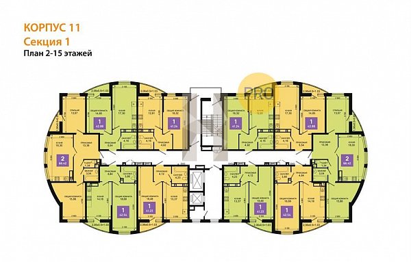 2-комн. квартира, 66.42 м², ЖК Лучший (№133468)