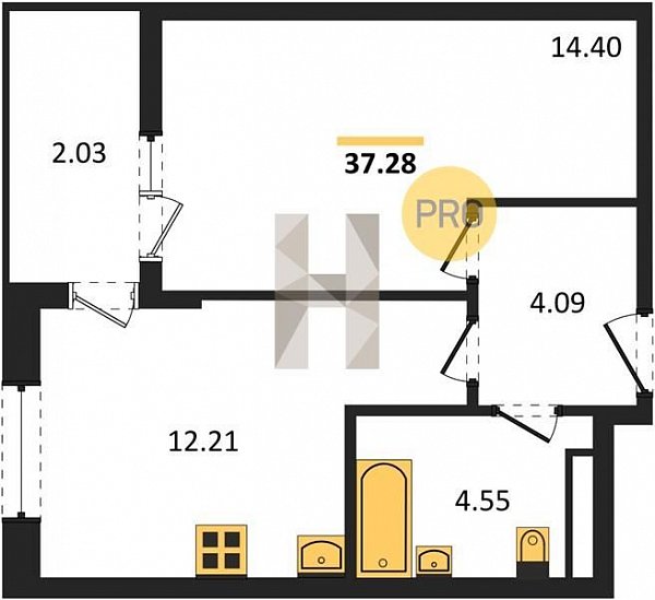 Продается 1-комн. квартира, 37.28 м², ЖК Белые Росы, 