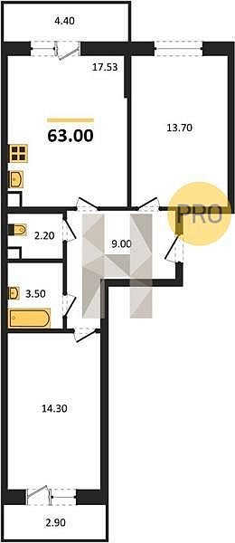 Продается 2-комн. квартира, 63 м², ЖК Nova Vita, 