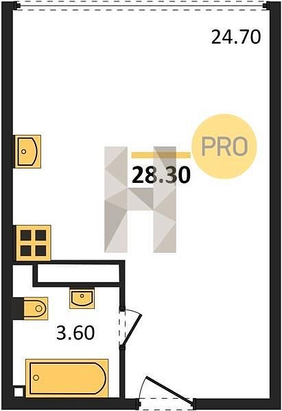Продается Студия, 28.3 м², ЖК Самолет-6,