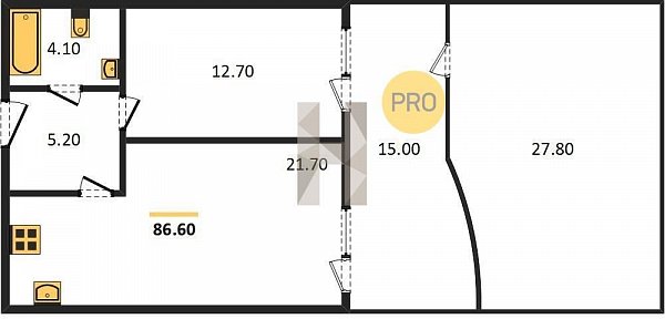 Продается 1-комн. квартира, 86.6 м², ЖК Самолет-4, 