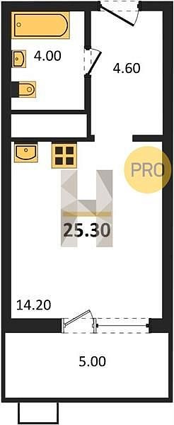 Продается Студия, 25.3 м², ЖК Мегасити,