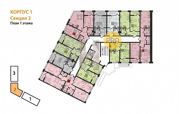 Студия, 23.47 м², ЖК Яблоневый-2 (№133620)