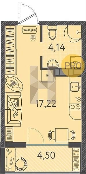 Продается Студия, 23.61 м², ЖК Друзья, 