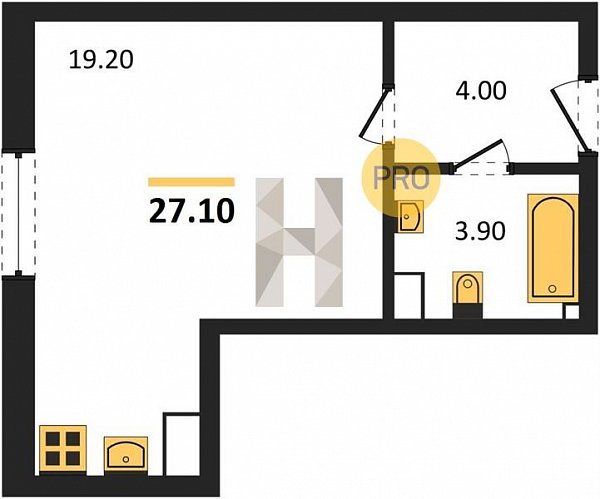 Продается Студия, 27.1 м², ЖК Догма Парк, 
