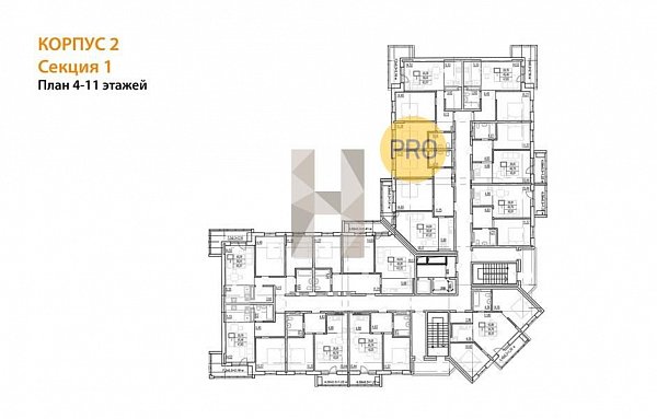 1-комн. квартира, 42.01 м², ЖК Вектор (№132368)