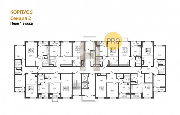 1-комн. квартира, 39.1 м², ЖК ЮГГЕ (№132725)
