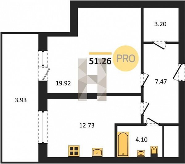 Продается 1-комн. квартира, 51.26 м², ЖК Белые Росы, 
