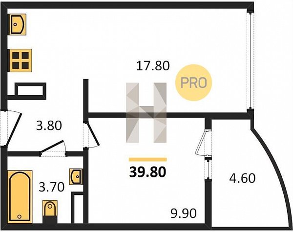 Продается 1-комн. квартира, 39.9 м², ЖК Самолет-5, 