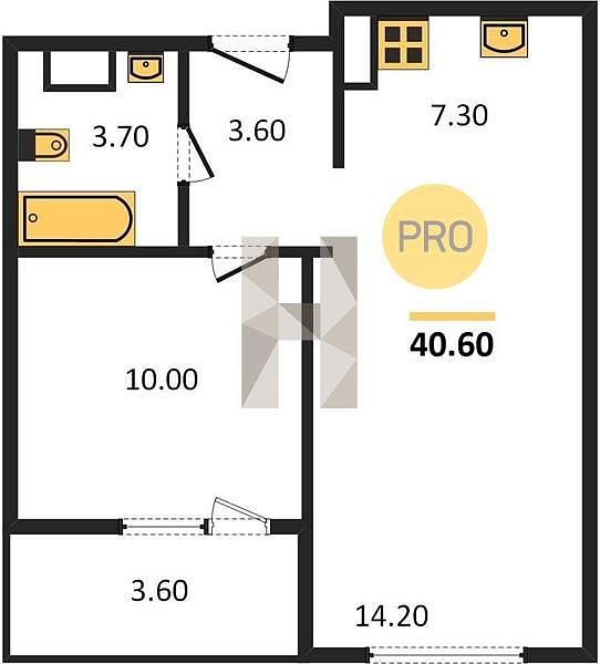 Продается 1-комн. квартира, 40.6 м², ЖК ЮГГЕ, 