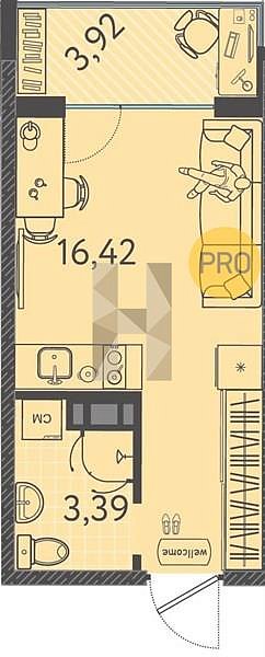 Продается Студия, 20.99 м², ЖК Друзья, 