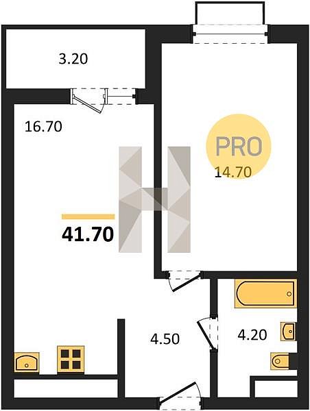 Продается 1-комн. квартира, 41.7 м², ЖК Мегасити, 
