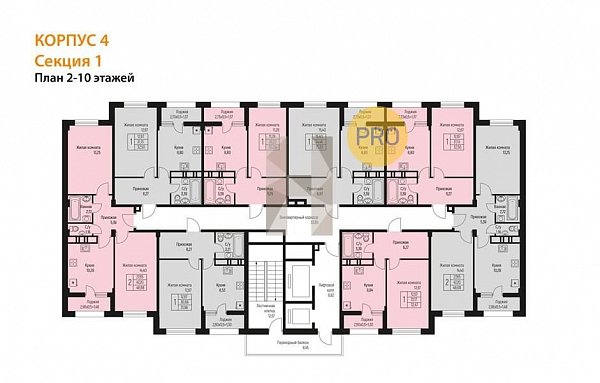 2-комн. квартира, 49.1 м², ЖК Ритм (№133254)