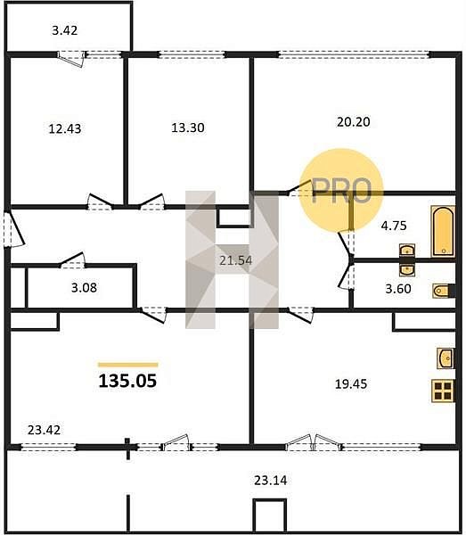 Продается 4-комн. квартира, 135.05 м², ЖК Сердце, 
