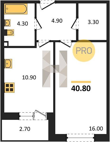 Продается 1-комн. квартира, 40.8 м², ЖК Nova Vita, 