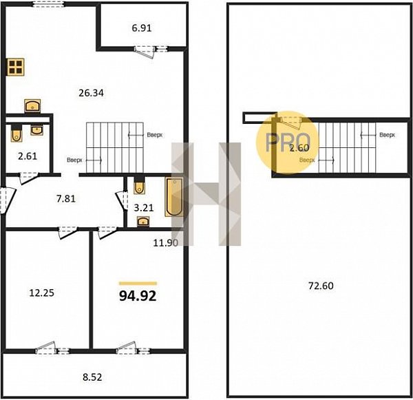 Продается 2-комн. квартира, 94.92 м², ЖК Вектор-2, 