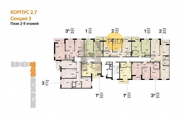 3-комн. квартира, 73.5 м², ЖК Спортивная деревня-2 (№132942)