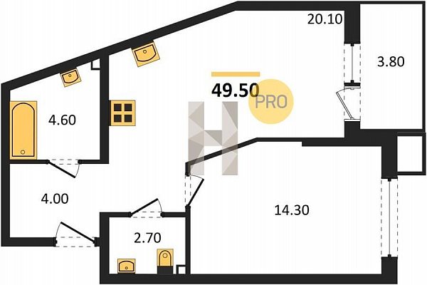 Продается 1-комн. квартира, 49.5 м², ЖК Парк Победы-2, 