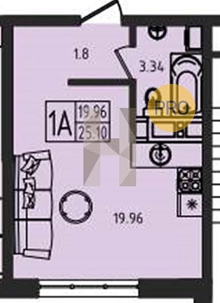Продается Студия, 25.1 м², ЖК Мега Победа, 