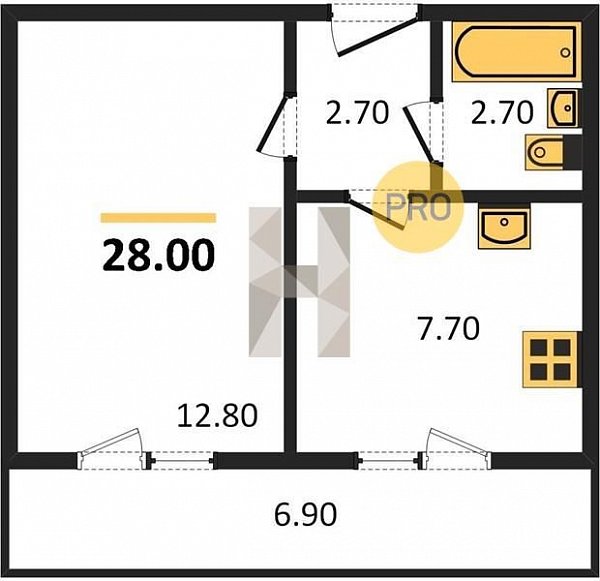 Продается 1-комн. квартира, 28 м², ЖК ДарГрад, 