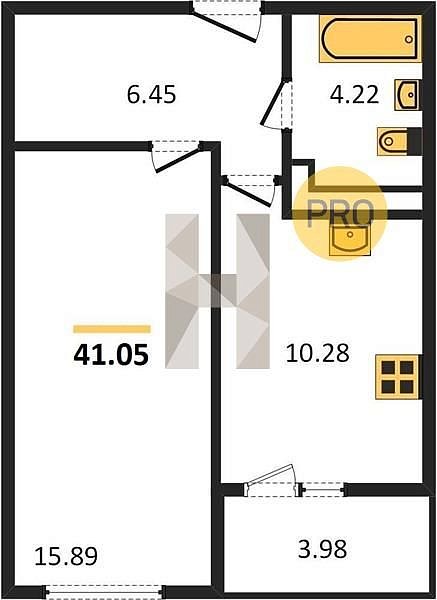 Продается 1-комн. квартира, 41.05 м², ЖК Хорошая Погода, 