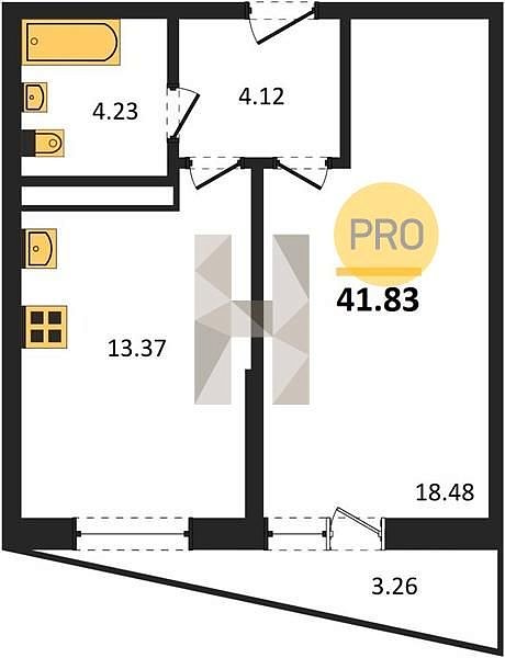 Продается 1-комн. квартира, 41.83 м², ЖК Лучший, 