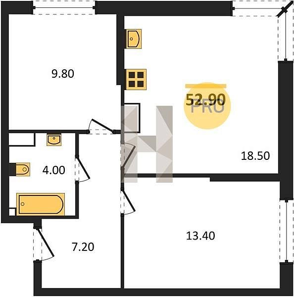 Продается 2-комн. квартира, 52.9 м², ЖК Догма Парк, 