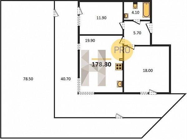 Продается 2-комн. квартира, 178.8 м², ЖК Самолет-3, 