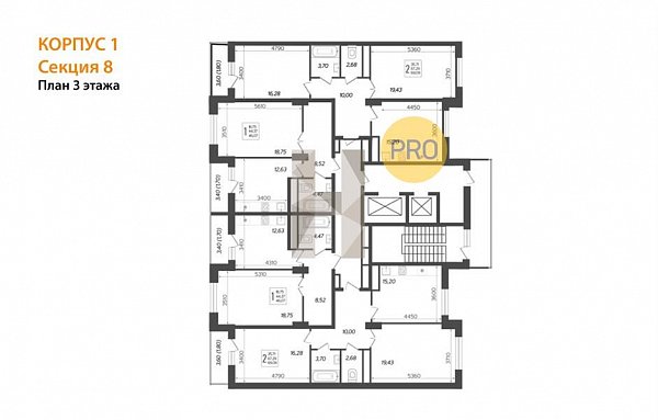 2-комн. квартира, 69.09 м², ЖК AVrorA (№132351)