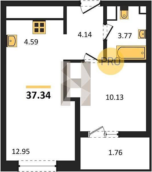 Продается 1-комн. квартира, 37.34 м², ЖК Патрики, 