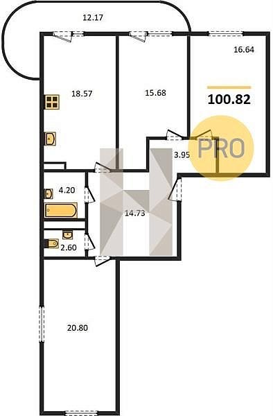 Продается 3-комн. квартира, 100.82 м², ЖК Радонеж, 
