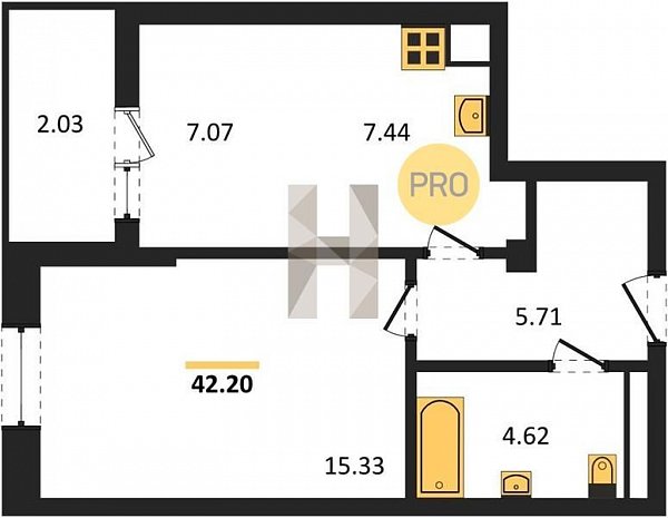 Продается 1-комн. квартира, 42.2 м², ЖК Белые Росы, 