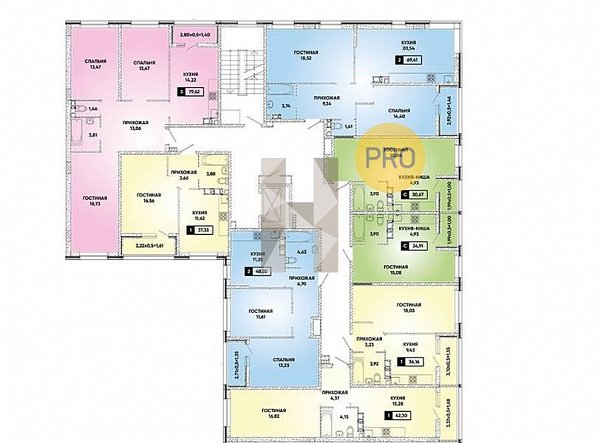 3-комн. квартира, 80.2 м², ЖК Архитектор (№133025)