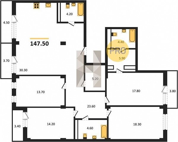 Продается 4-комн. квартира, 147.5 м², ЖК Екатерининский Парк, 