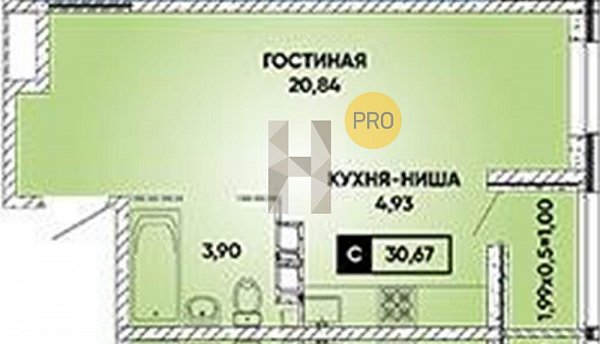 Продается Студия, 30.67 м², ЖК Архитектор,