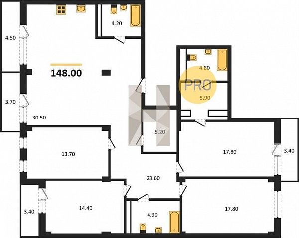 Продается 4-комн. квартира, 148 м², ЖК Екатерининский Парк, 