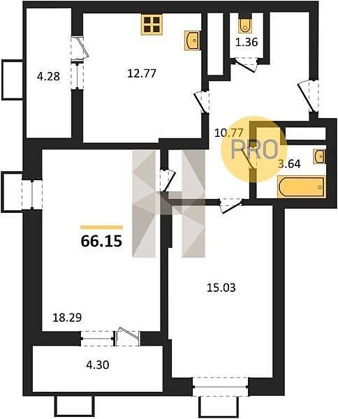 Продается 2-комн. квартира, 66.15 м², ЖК Родные просторы, 