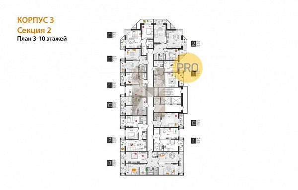 3-комн. квартира, 95.5 м², ЖК Рекорд-2 (№132470)