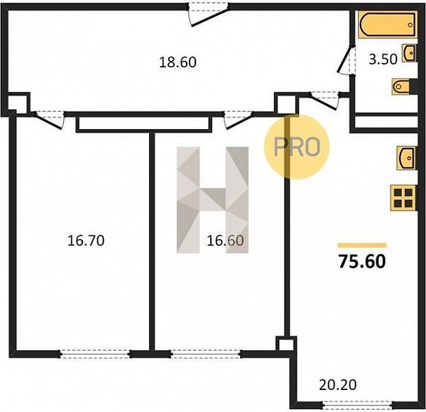 Продается 2-комн. квартира, 74.8 м², ЖК The Grand Palace, 