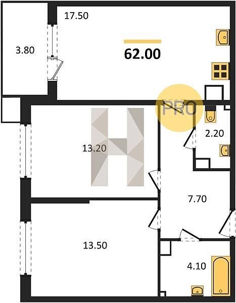 Продается 2-комн. квартира, 62 м², ЖК Парк Победы-2, 